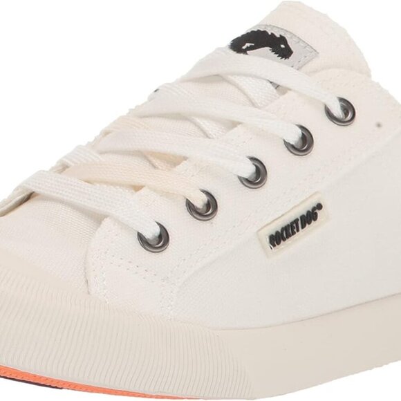 Shoes - Women’s Canvas Sneaker White Plush Foam Comfort Rubber Sole Lace-Up